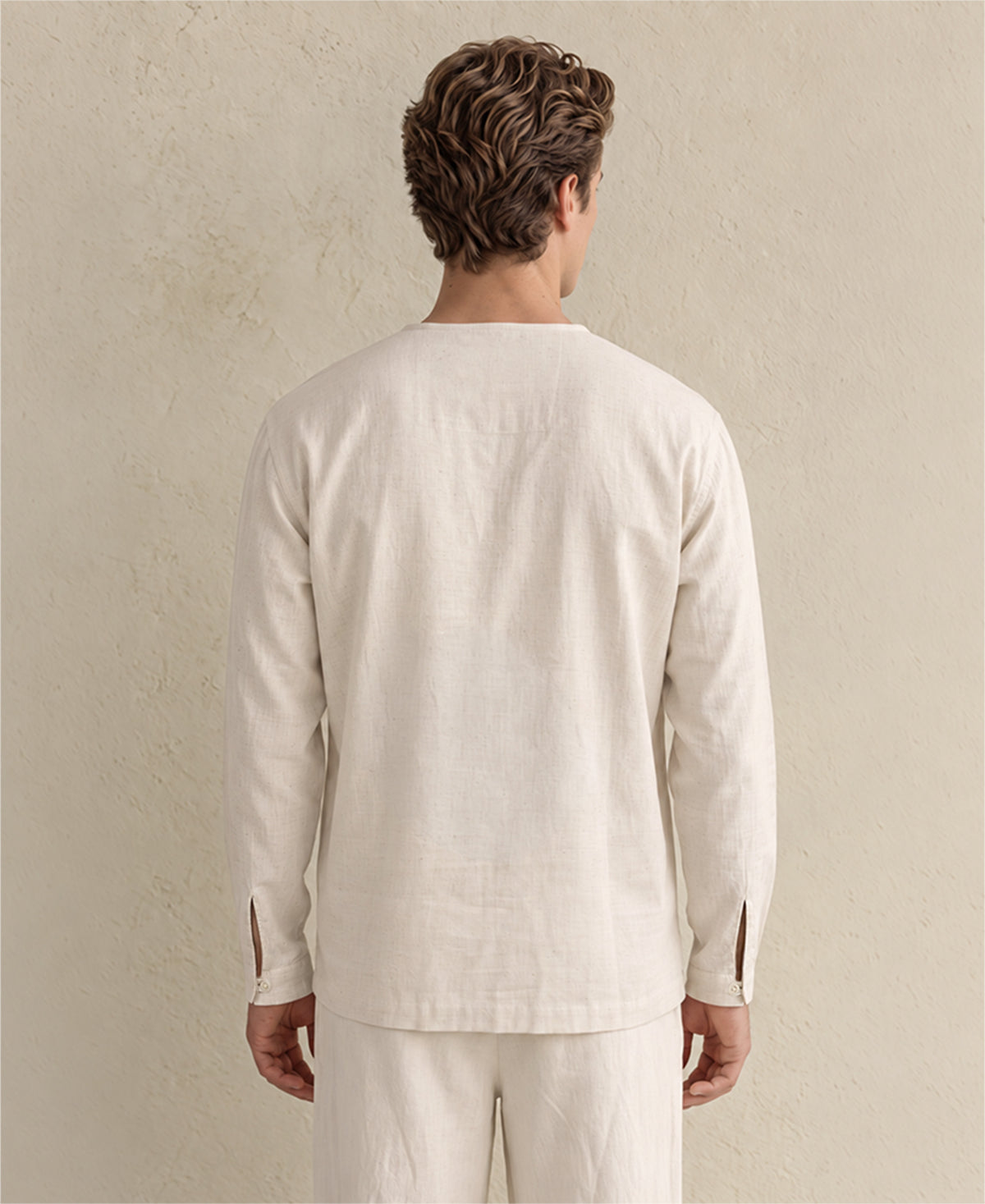 Natural Embroidered Kurta
