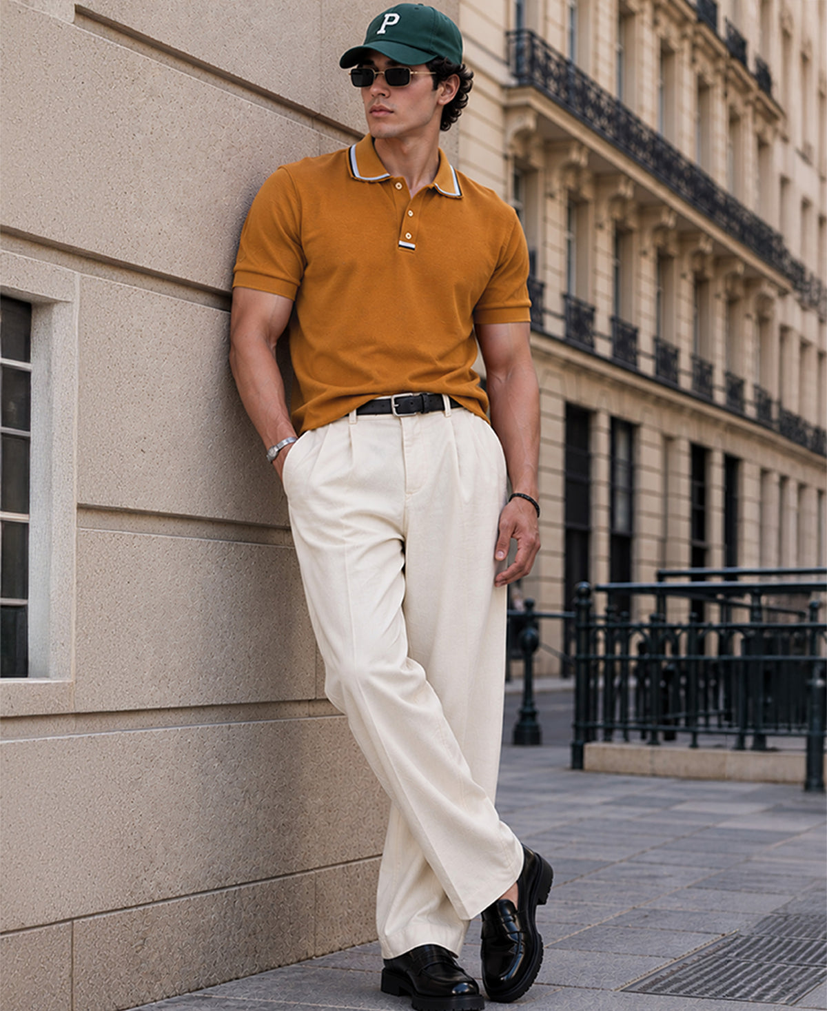 Ochre Yellow Knit T-Shirt 100% Cotton