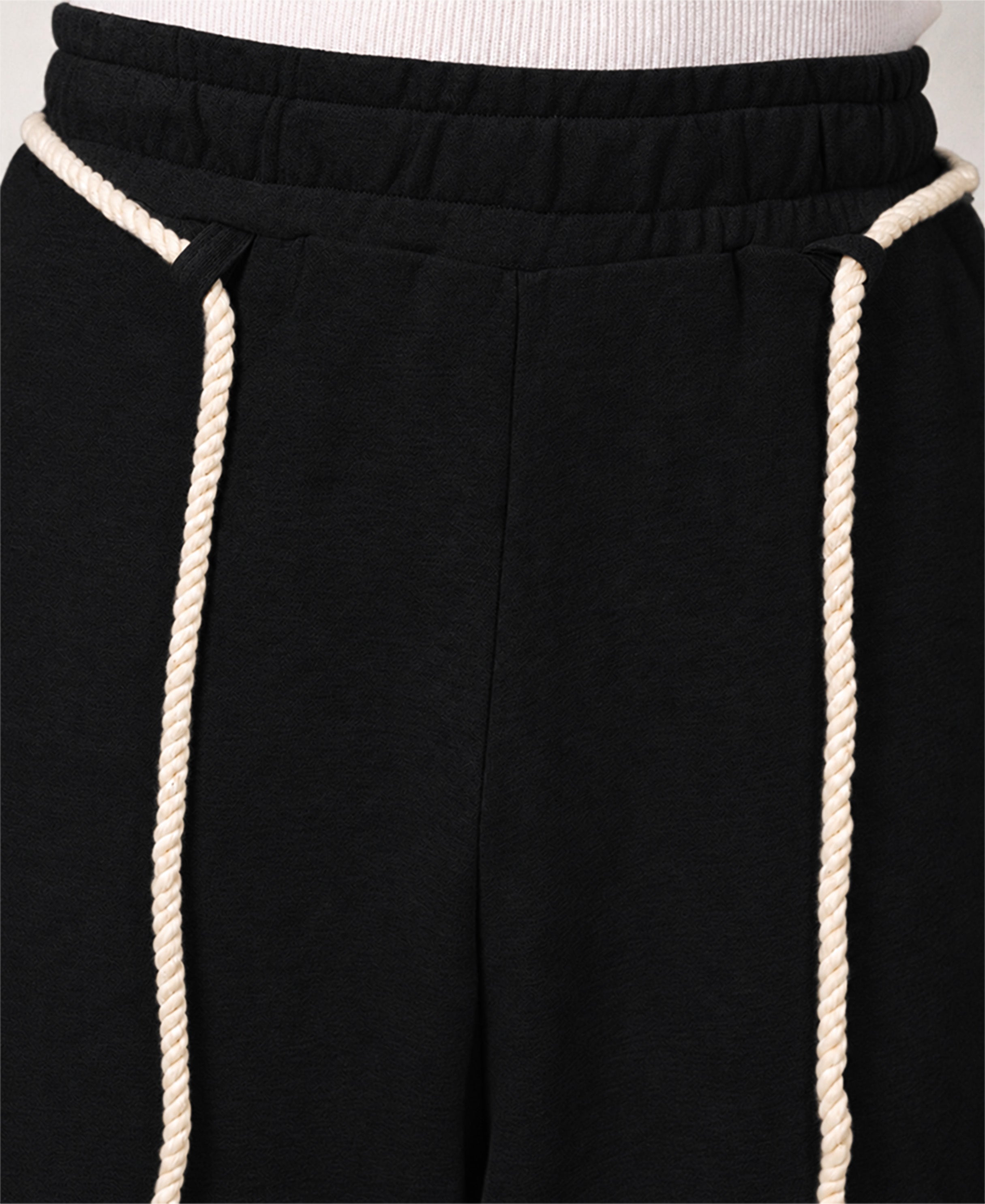 Black Paneled Baggy Trackpant
