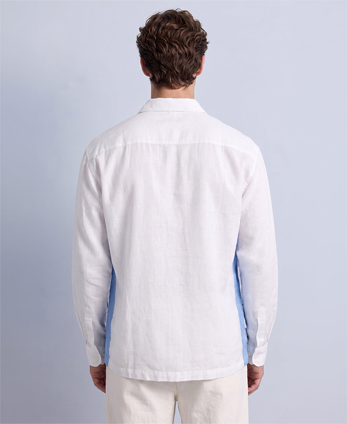 Blue Panelled Printed Shirt