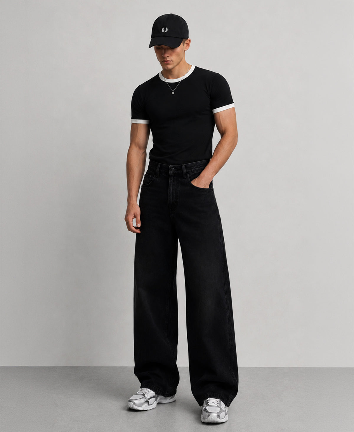 Black Washed Baggy Jeans