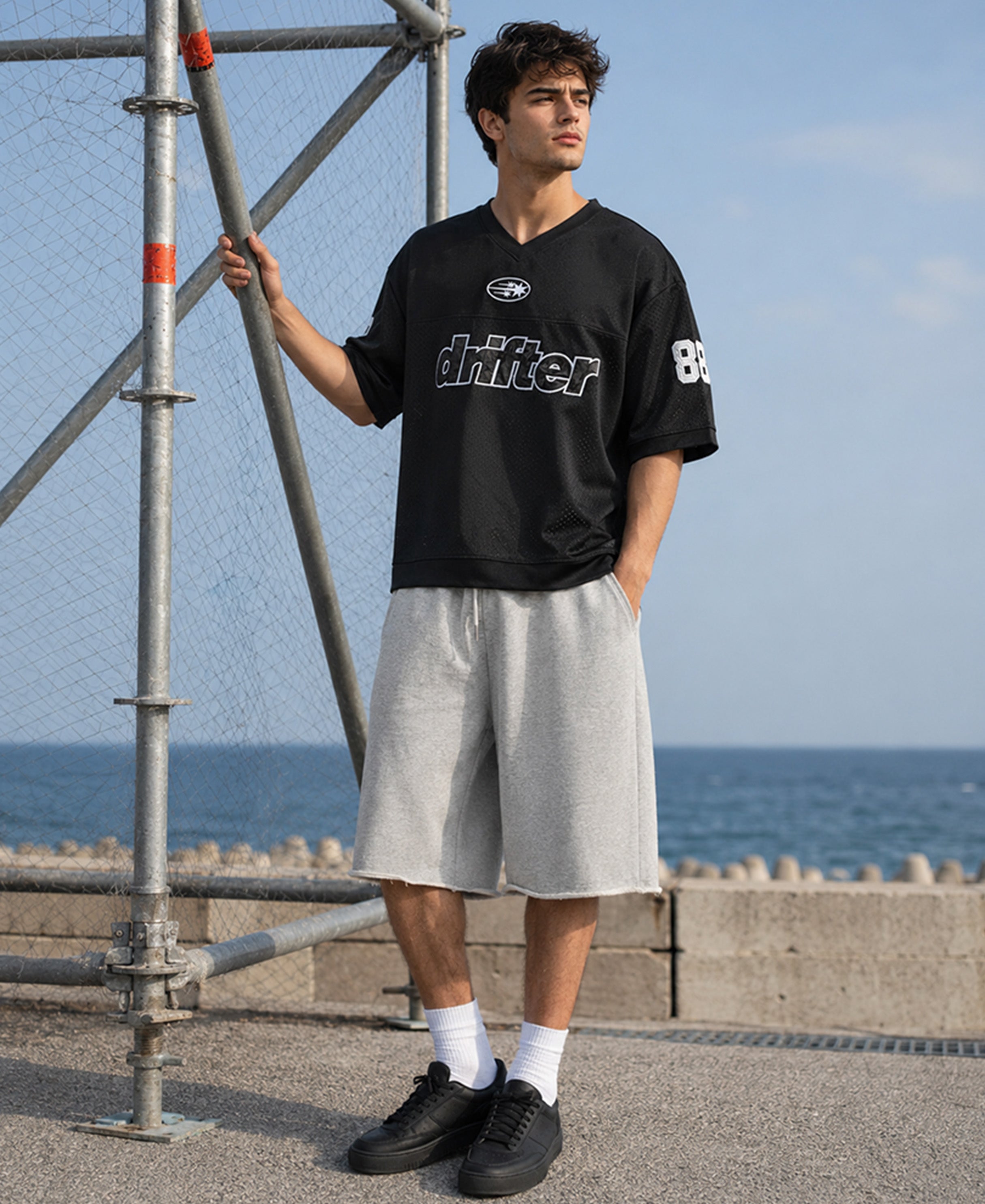 Black Embroidered Jersey T-Shirt