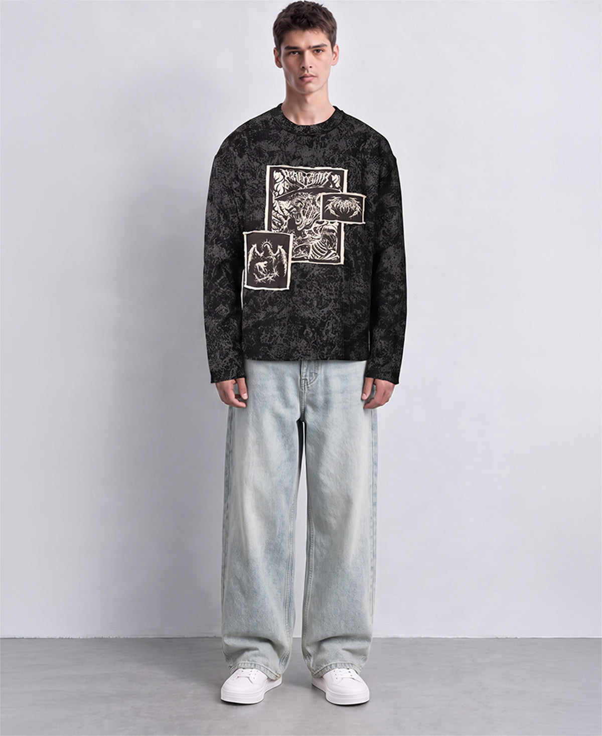 Black Gothic Printed T-Shirt