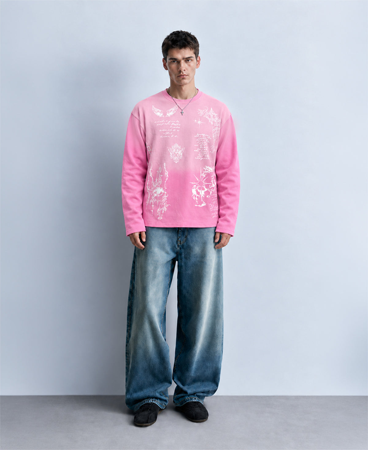 Pink Printed Structured T-Shirt