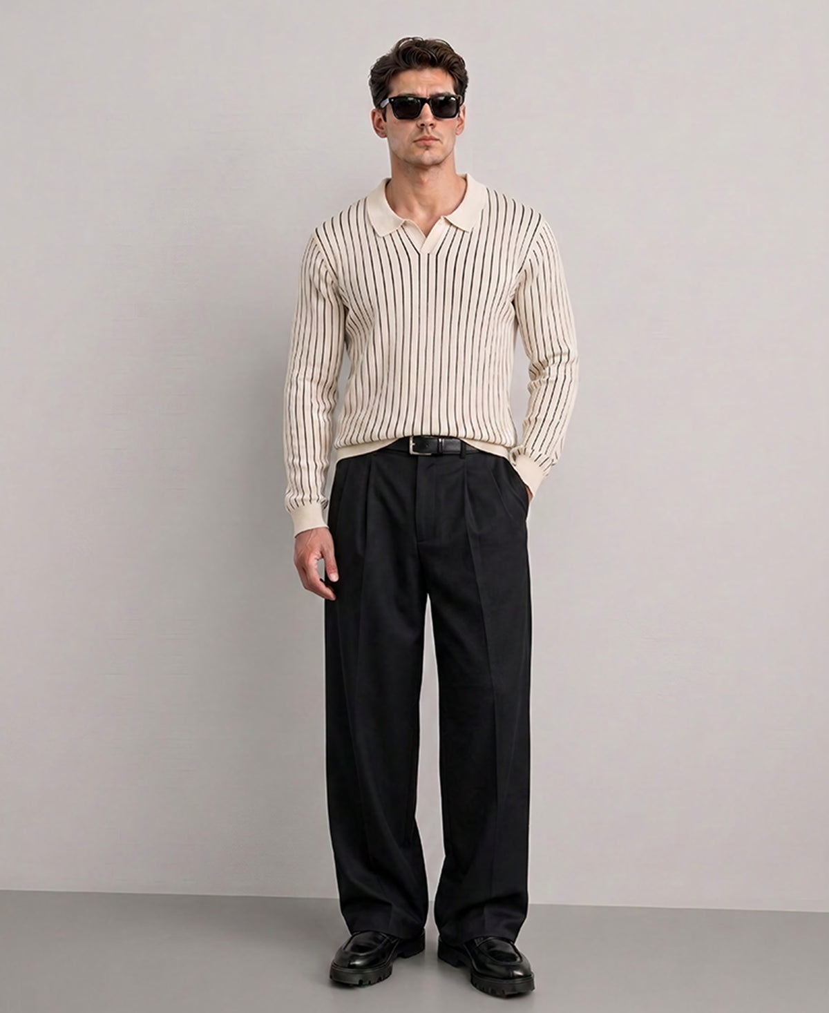 Off White Striped Knit T-Shirt