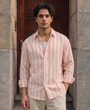 Peach Lightweight Stripe Shirt