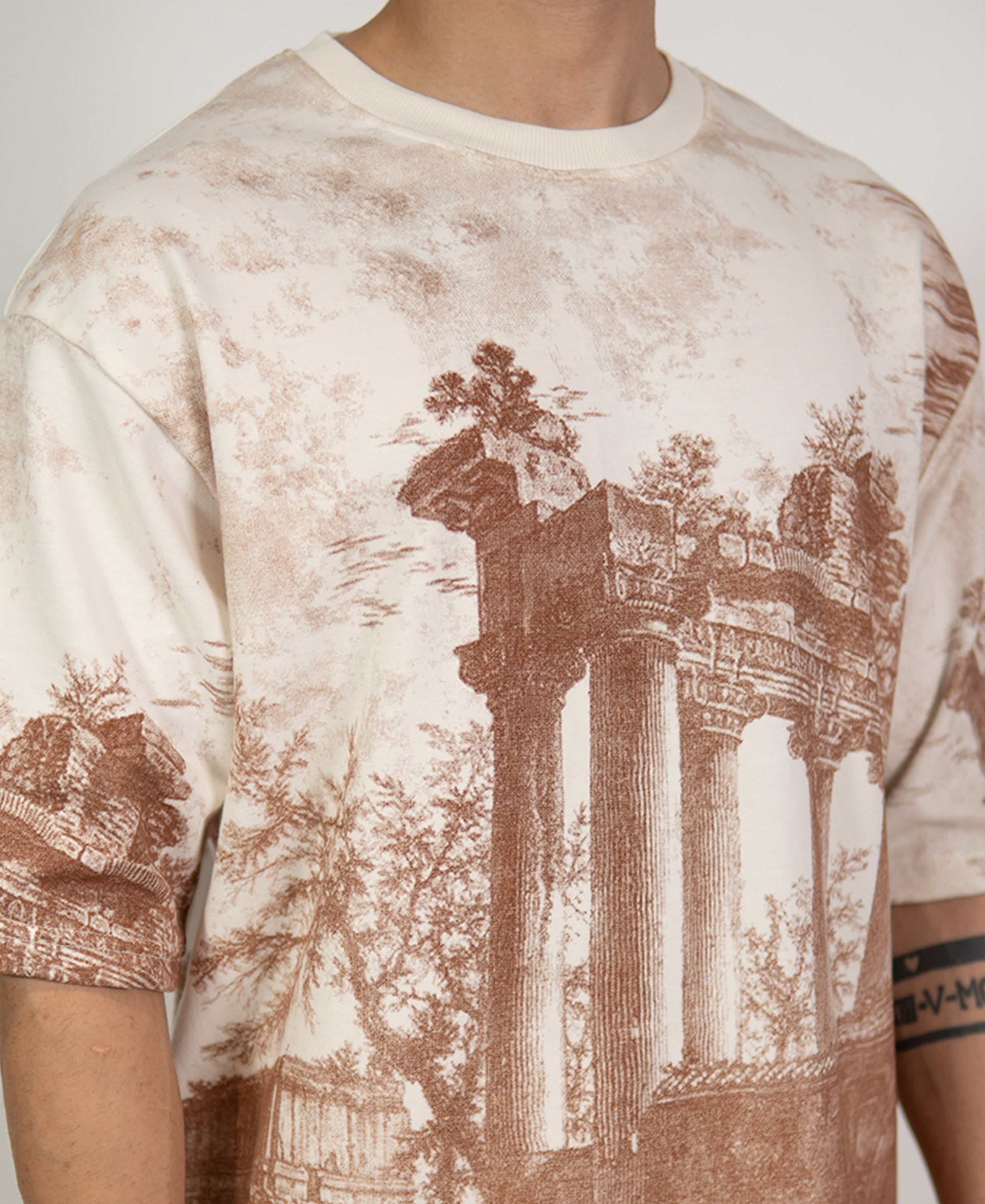 Off-White Architectural Print T-Shirt 100% Cotton