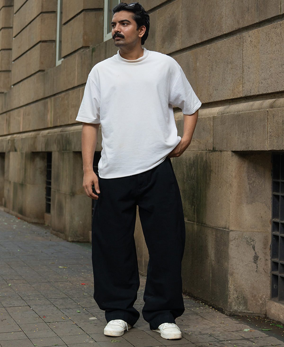 Black Washed Barrel Fit Jeans