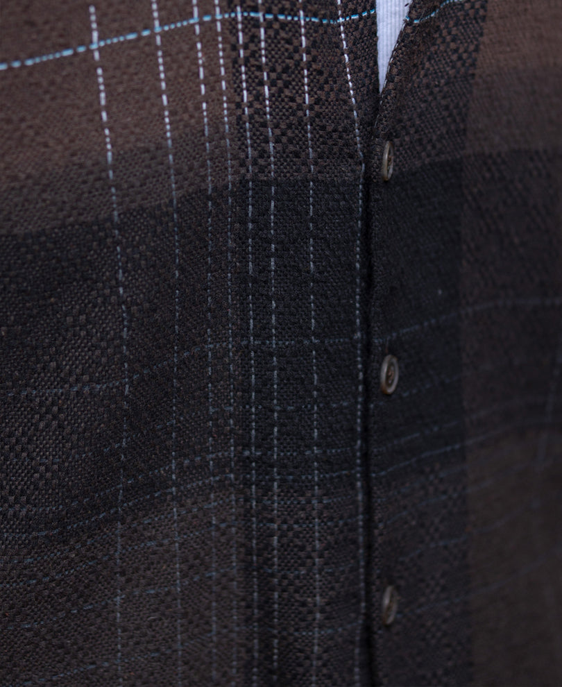 Brown Ombre Checks Shirt.