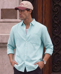 Aqua Oxford Stripe Shirt
