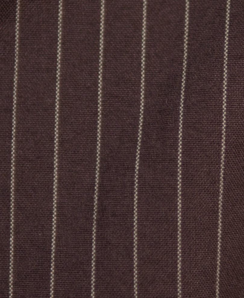 Brown Oxford Stripe Zipper Shirt