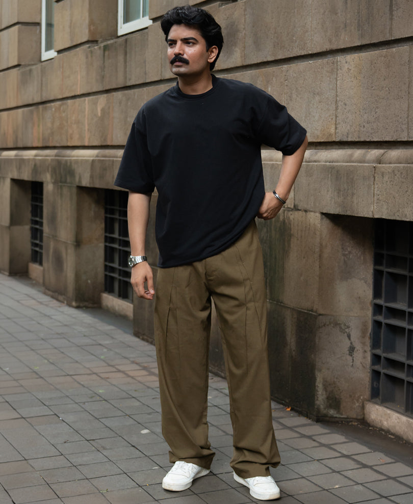 Brown Pleated Trousers