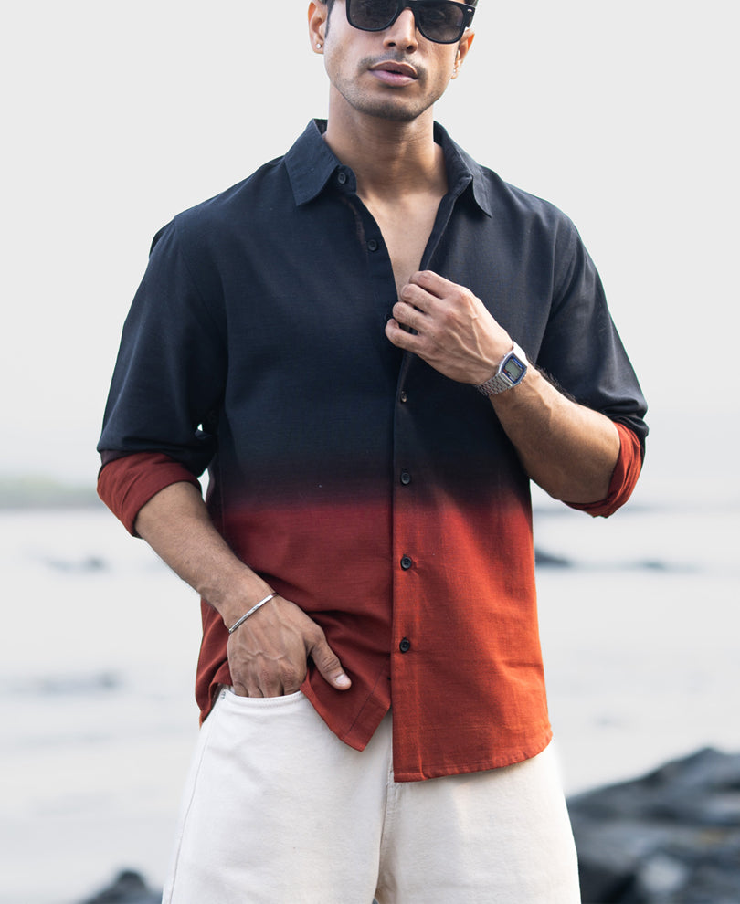 Black And Brown Ombre Shirt.