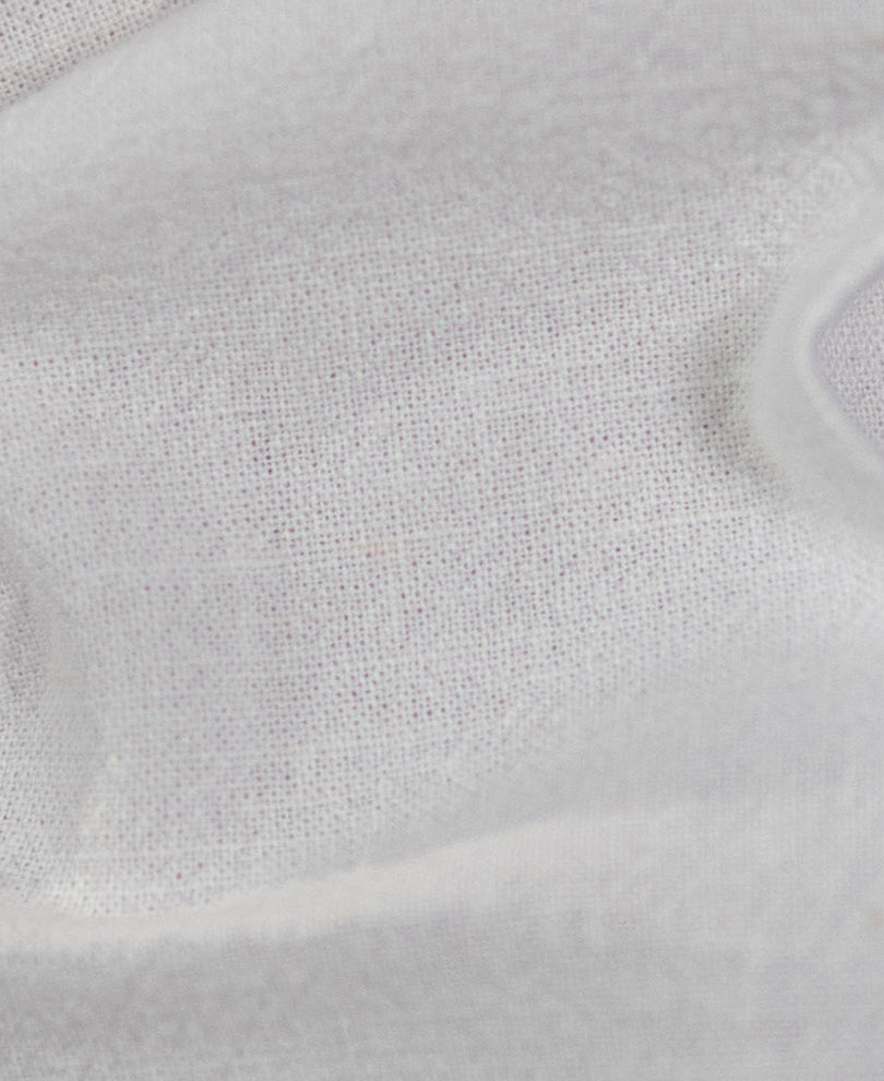 White Embroidered Patch Linen Shirt
