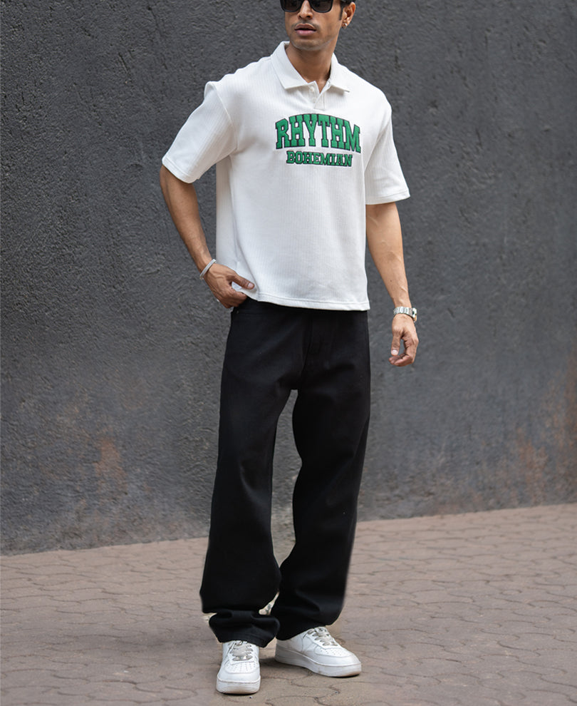 Off-White Applique Polo T-Shirt.