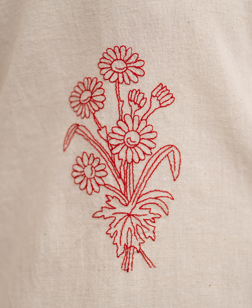 Natural Floral Embroidery Shirt