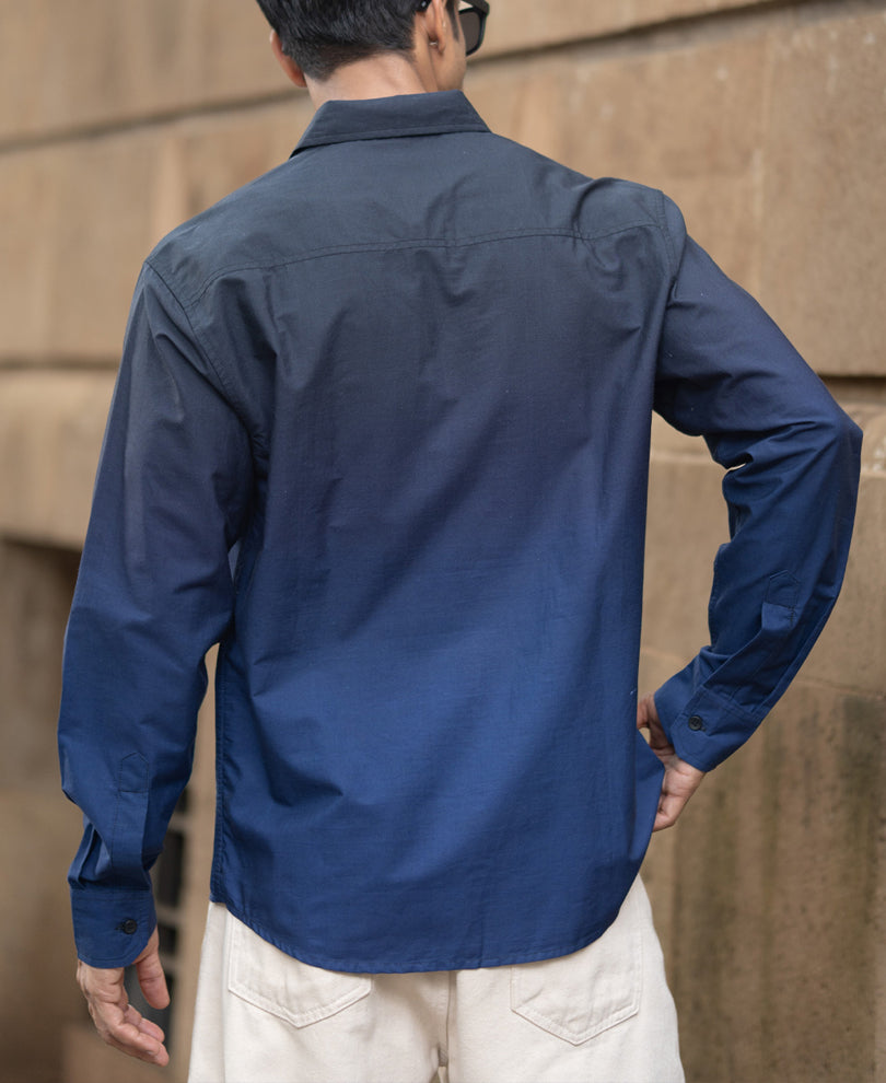 Dark Navy Ombre Print Shirt.
