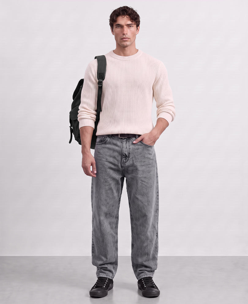 Dark Grey Baggy fit Denim Jeans