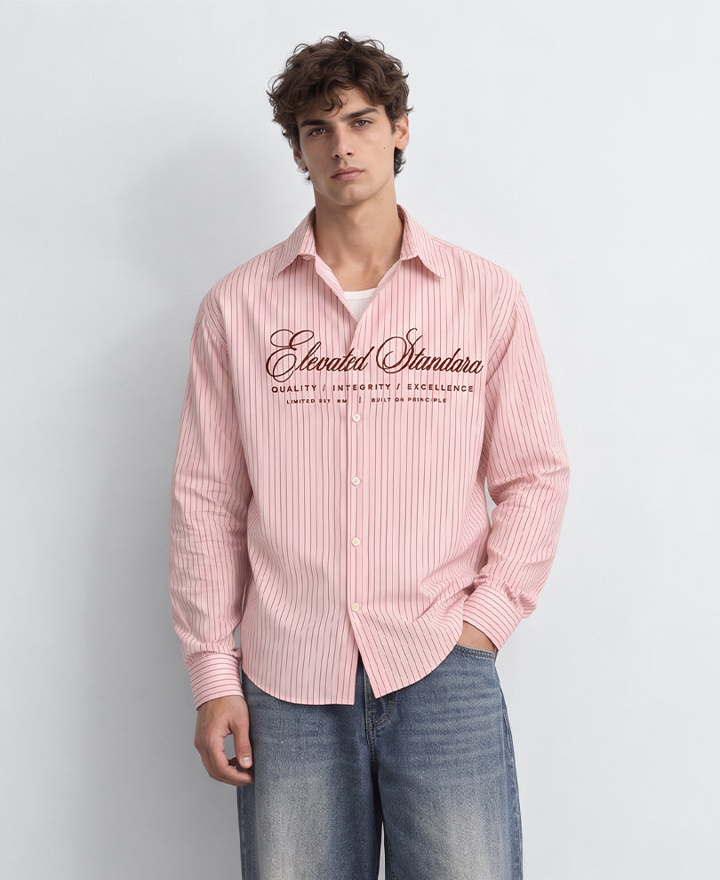 Pink Printed Stripe Shirt