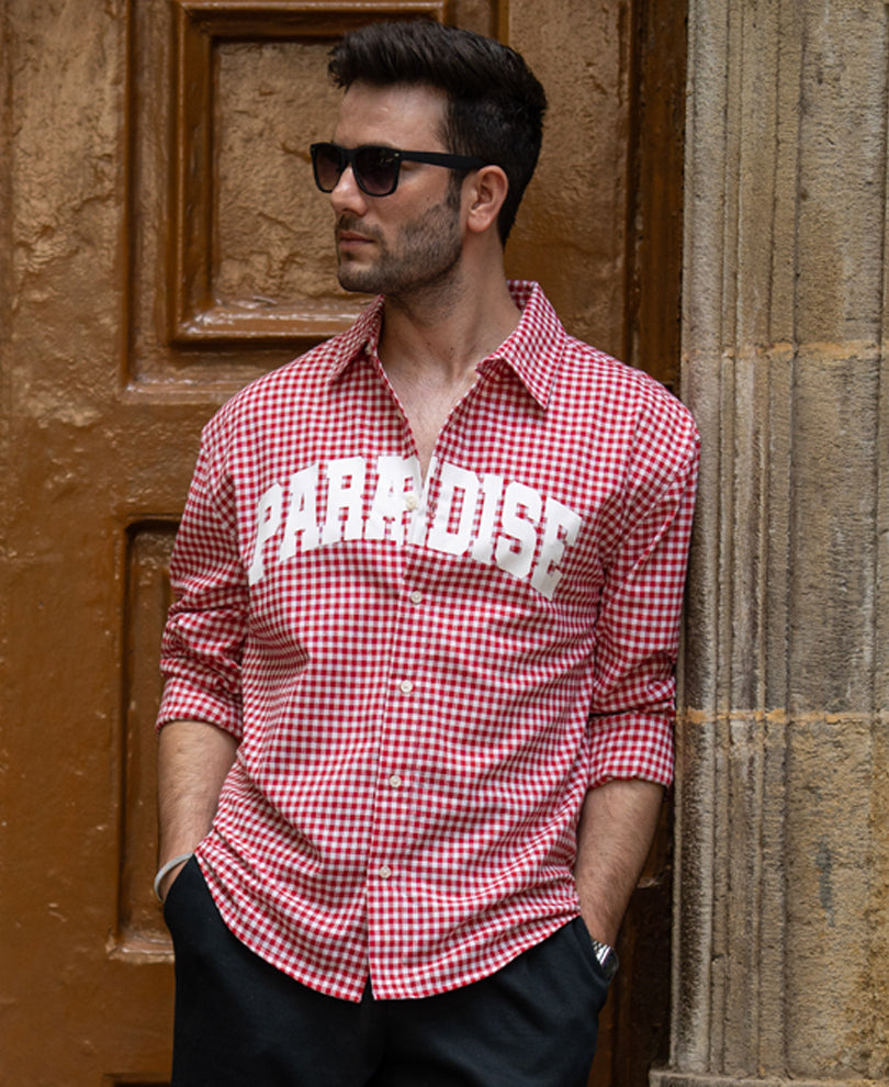 Printed Red Checks Shirt