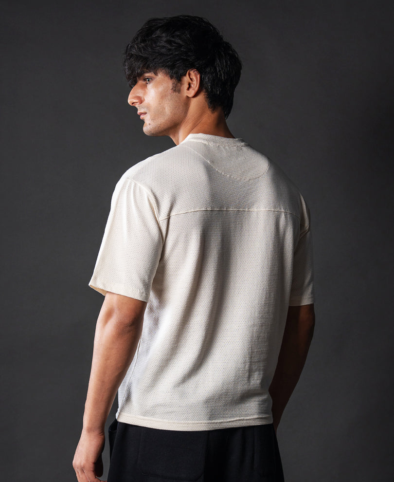 Cream Cotton Jersey T-Shirt.