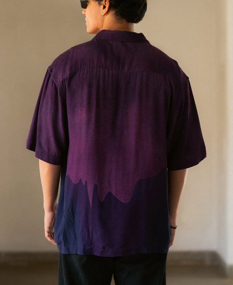Purple Abstract Print Shirt.