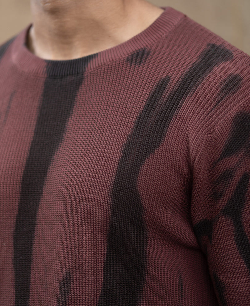 Brown Flat Knit Cotton T-Shirt.