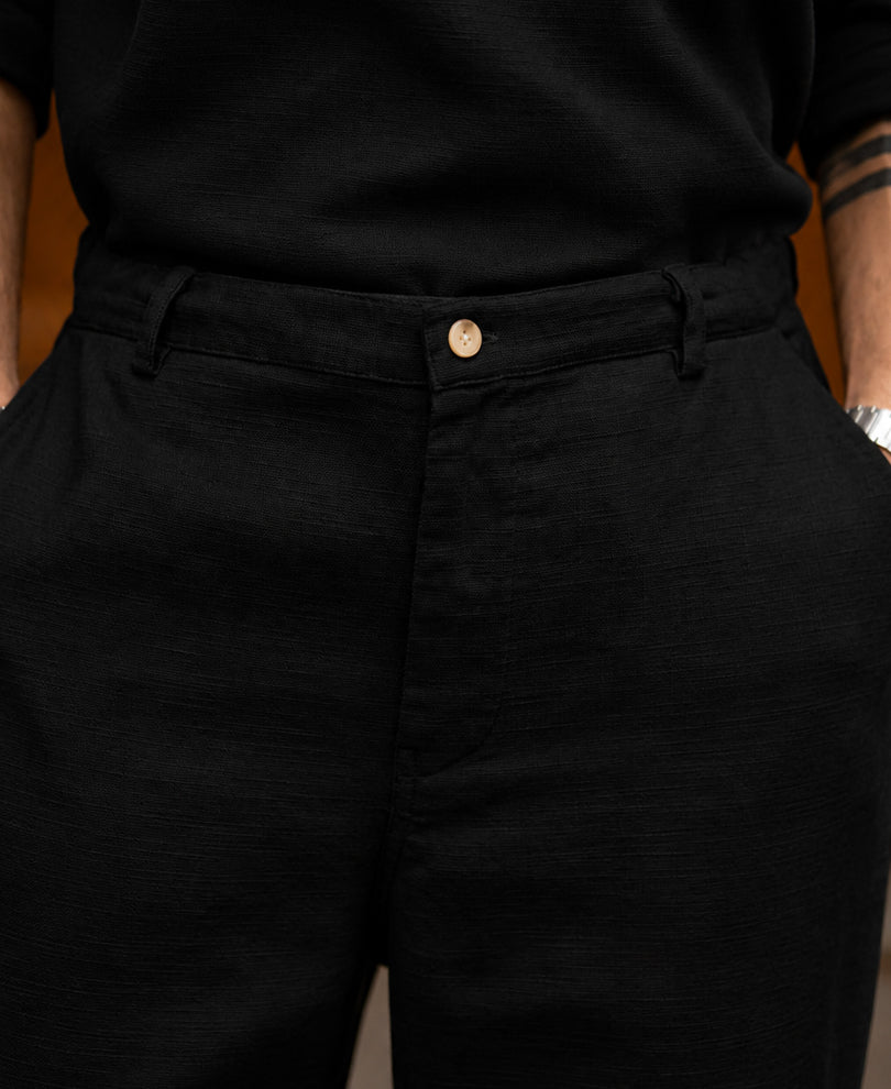 Black Structured Zipper Co-ord 100% Cotton