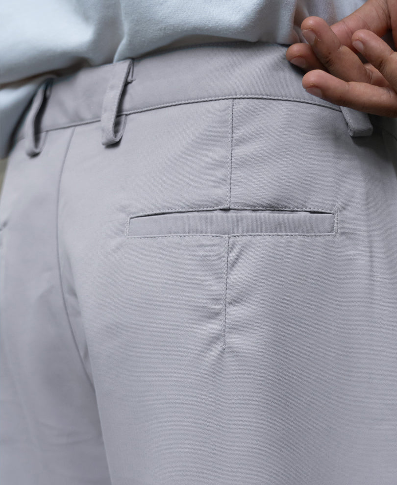 Grey Pleated Baggy Trousers