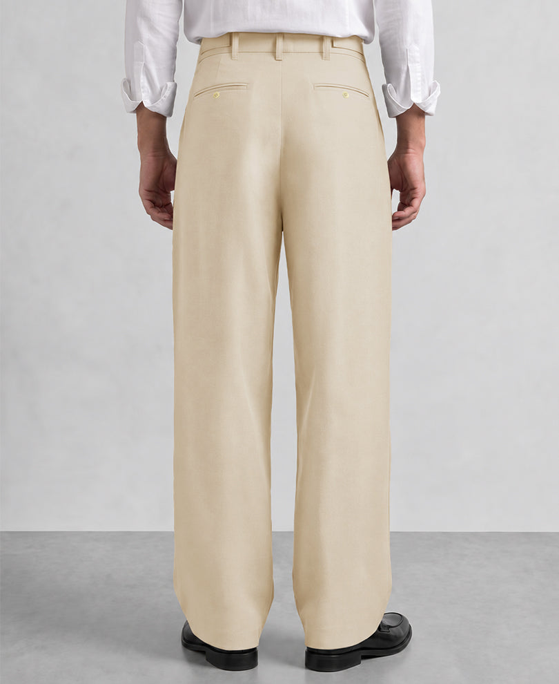 Cream Baggy Korean Pant