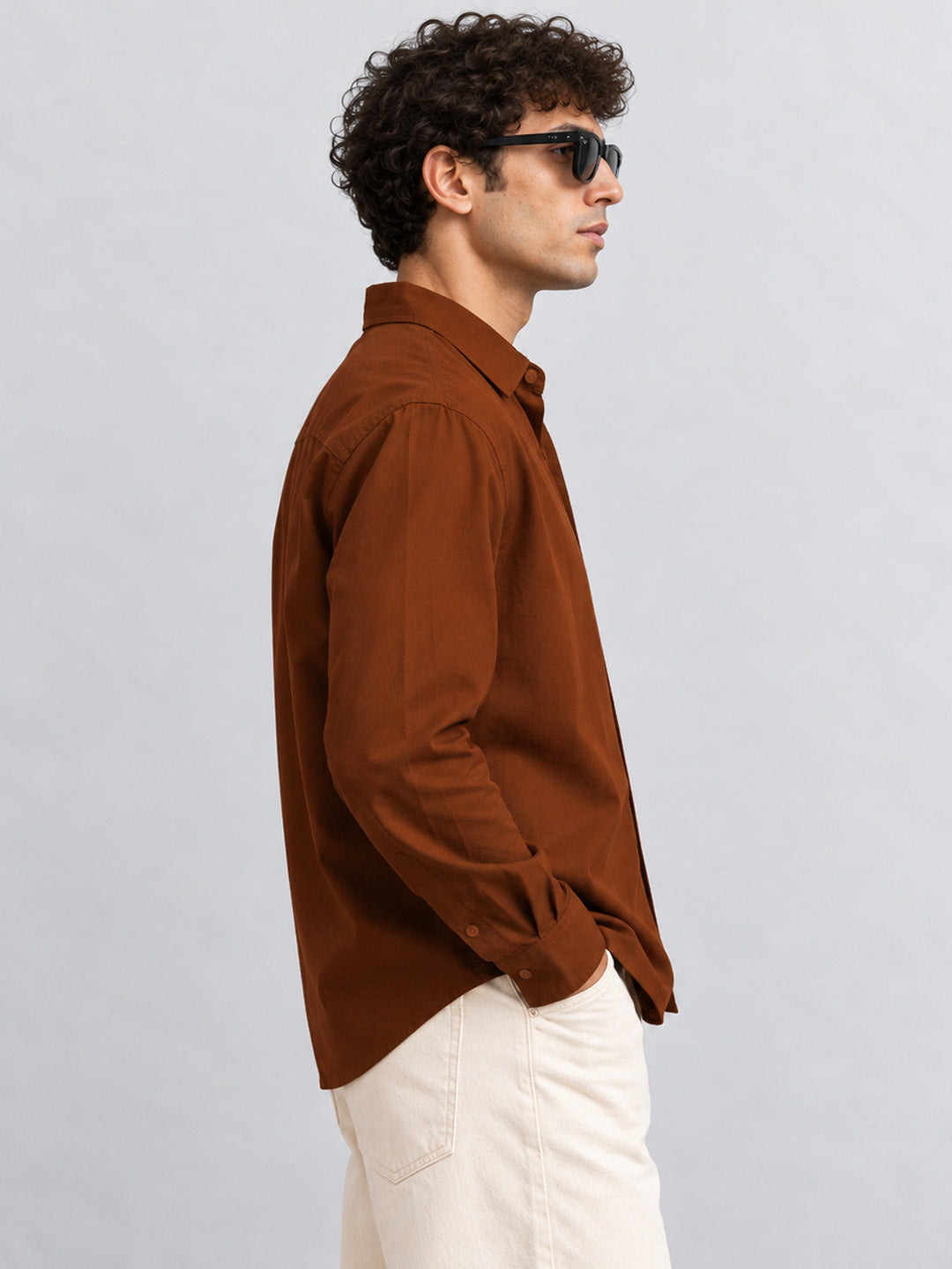 Bombay Brown Linen Blend Shirt
