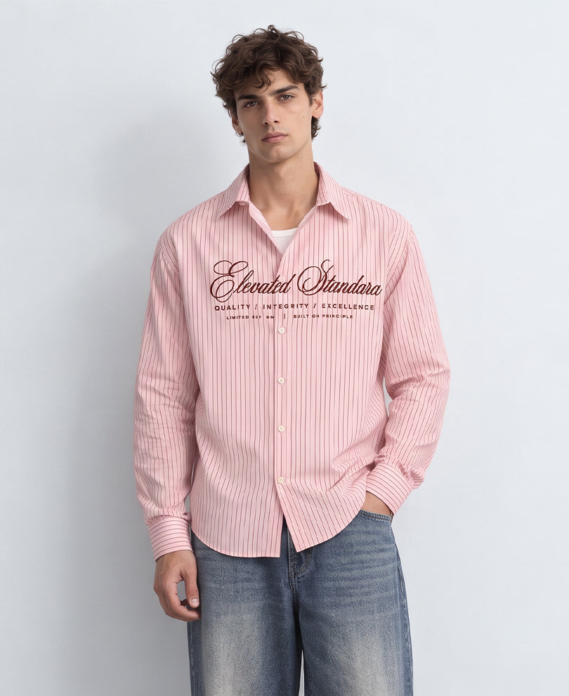 Pink Printed Stripe Shirt