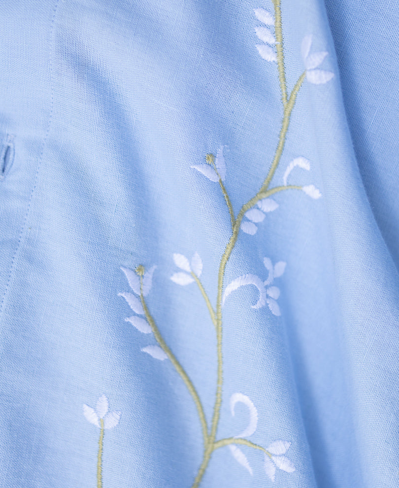 Light Blue Embroidered Shirt.