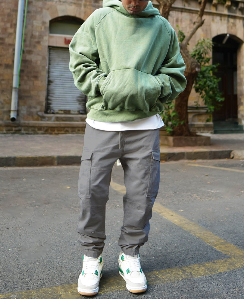 Grey Regular Fit Cargo Pant.