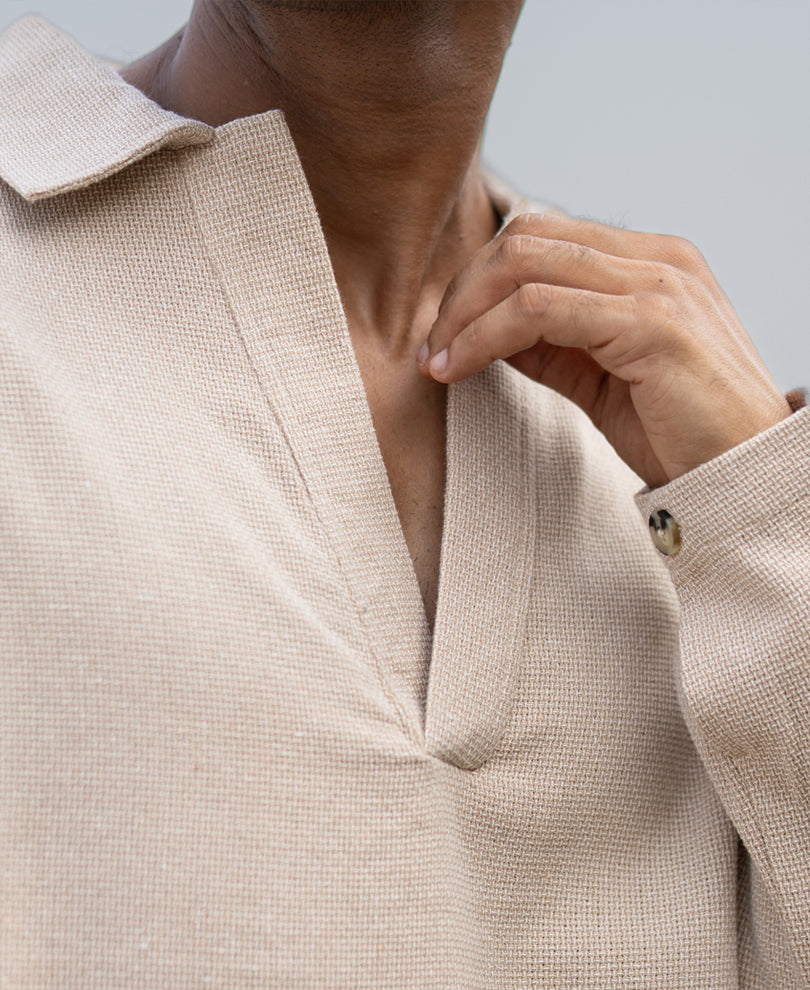 Beige Structured Cord Set.
