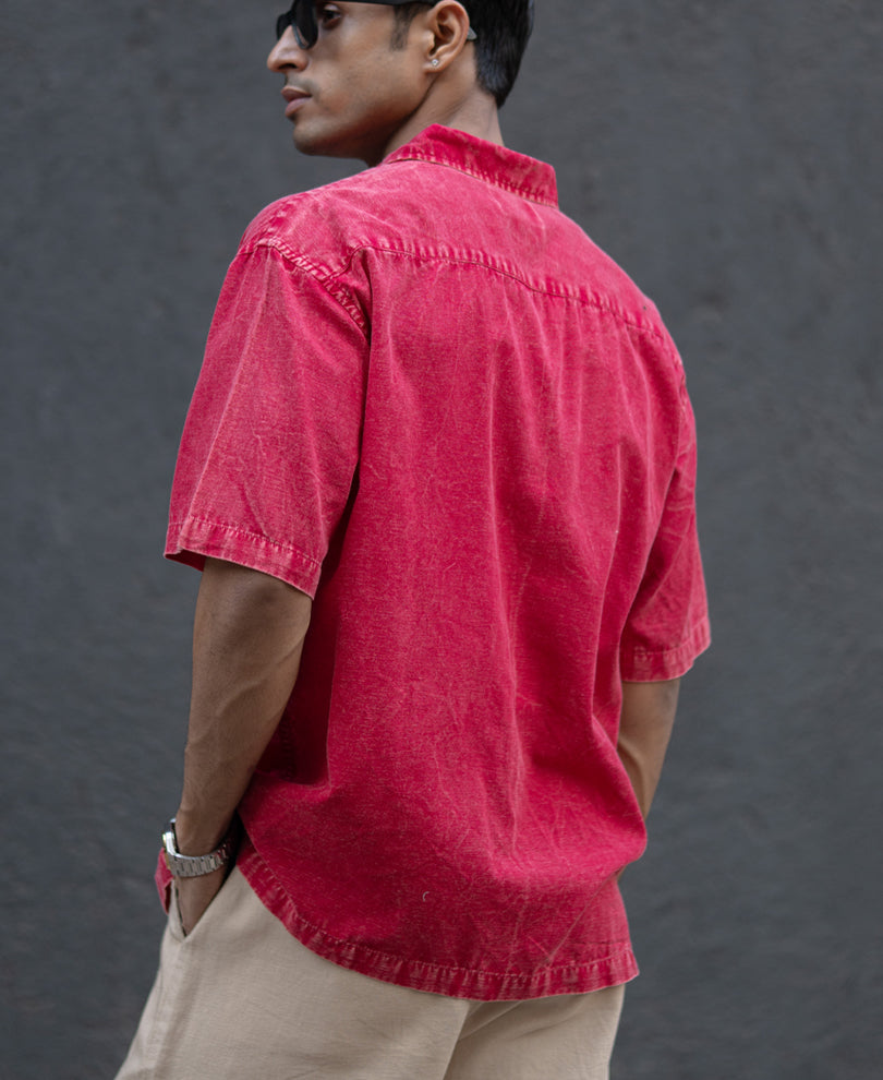 Pink Overdyed Lightweight Shirt.