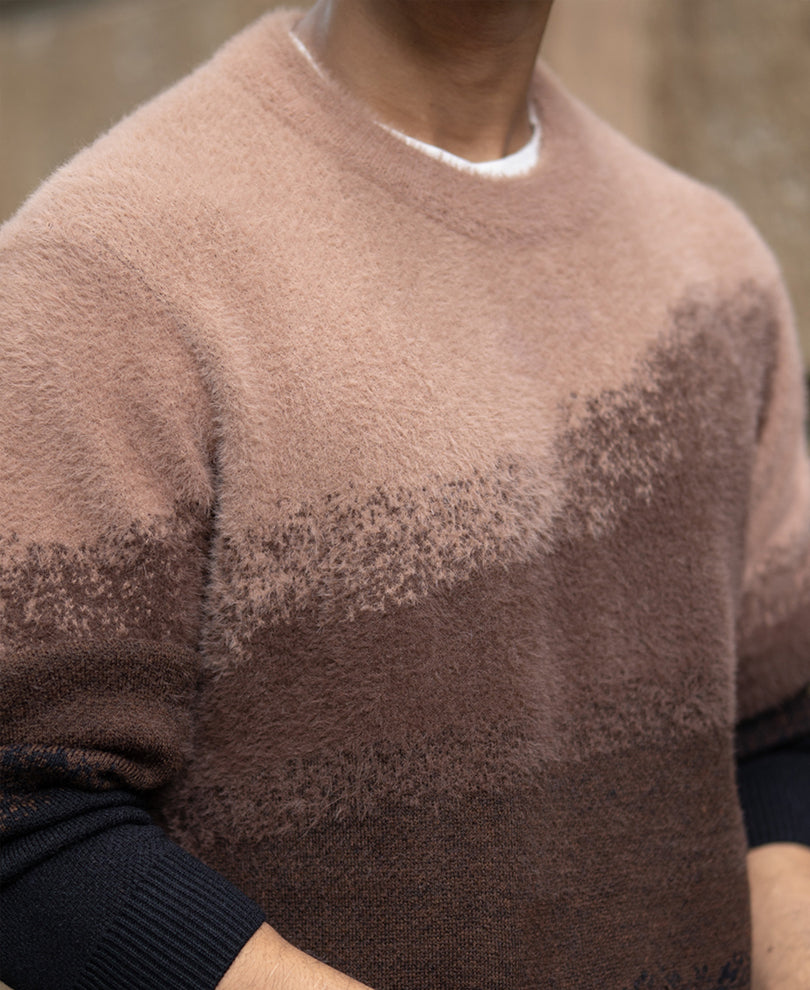 Brown Ombre Jacquard T-Shirt.