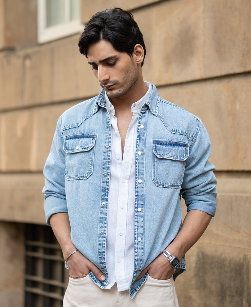 Light Blue Denim Overshirt.
