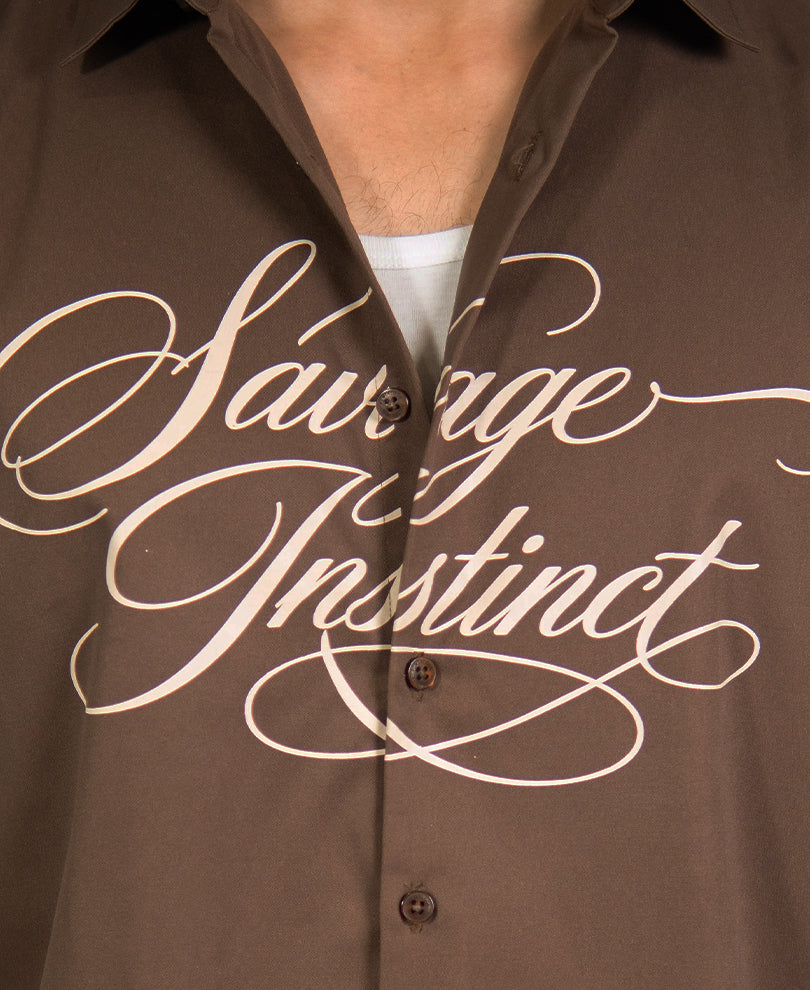 Brown Printed Shirt
