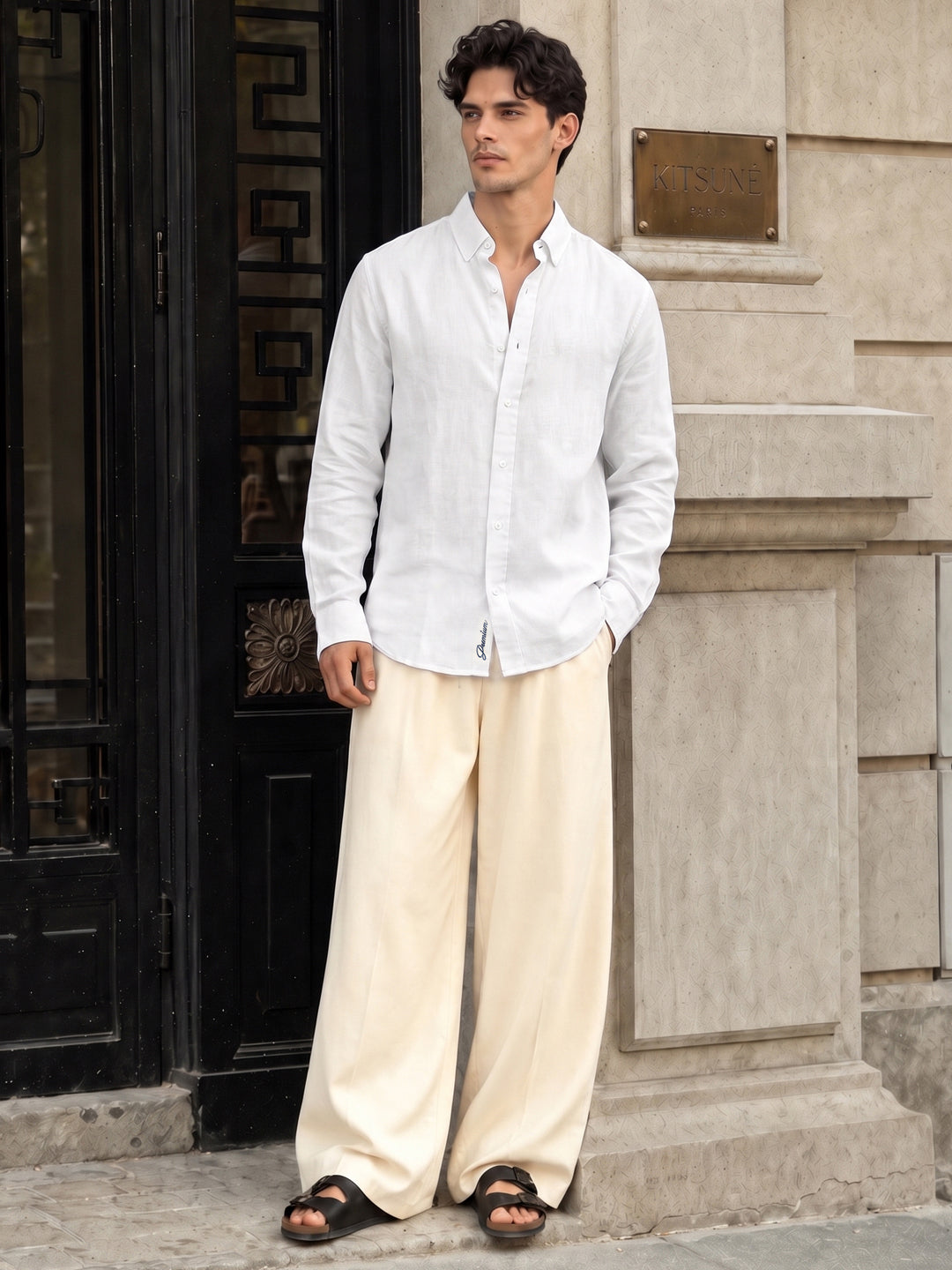 White 100% Linen Shirt
