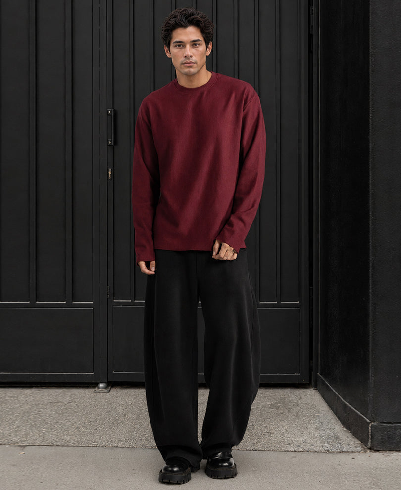 Wine Rib Knit T-Shirt