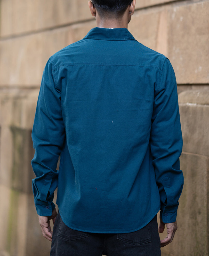 Royal Blue Structured Overshirt.
