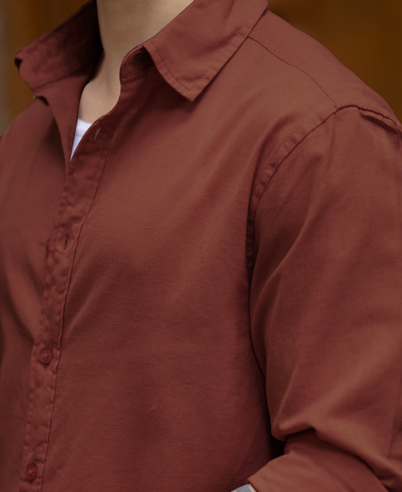 Light Wine Linen Blend Shirt