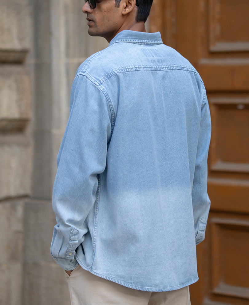 Light Blue Ombre Denim Shirt.