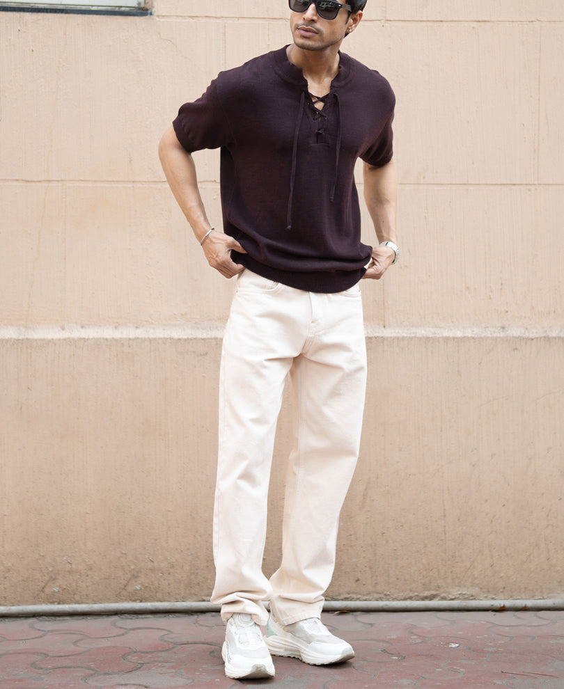 Wine Henley T-Shirt.
