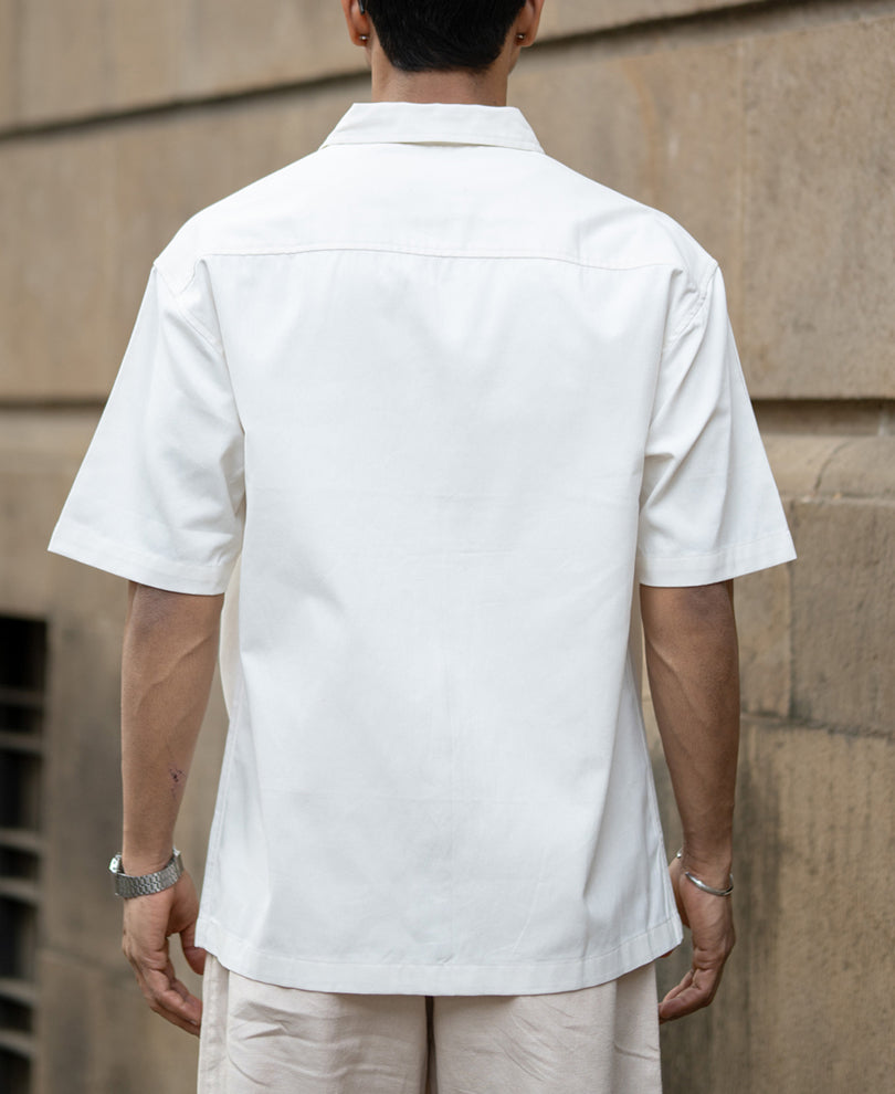 Off-White Embroidered Boxy Shirt.