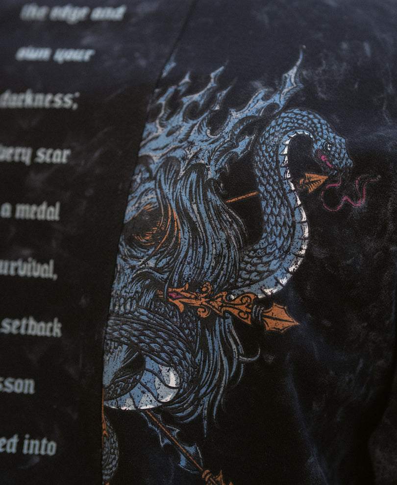 Black Washed Graphic T-Shirt 100% Cotton