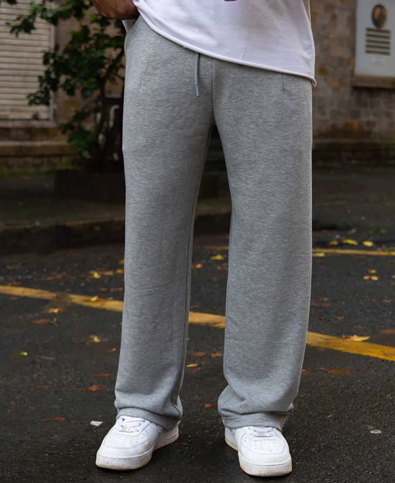 Grey Melange Baggy Trackpant.