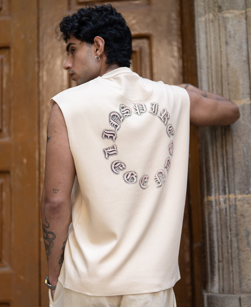 Light Beige Printed Vest