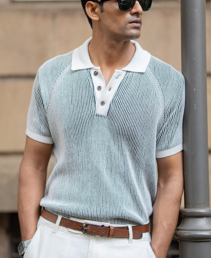 Black & White Knit T-Shirt.